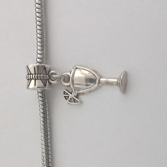 Silver Margarita Dangle Charm‎ for Pandora Style Bracelet - Picture 1 of 4